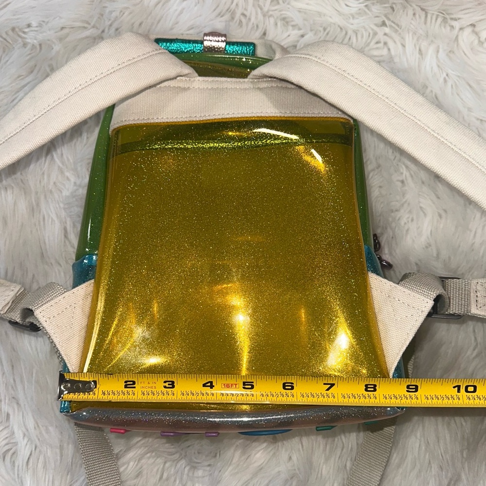 Kurt Geiger • Colorful Glitter Transparent Vinyl Small Southbank Backpack - Picture 4 of 16